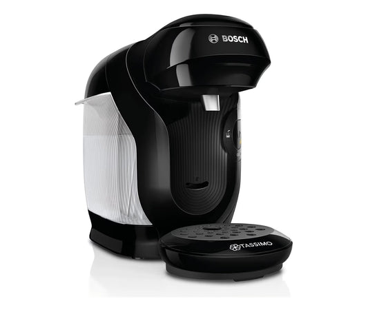 Bosch Tassimo Style Friendly TAS112E Capsule Machine, Over 70 Drinks, Suitable for All Cups, Fully Automatic, Sustainable, Space-Saving, 1400 W, Black